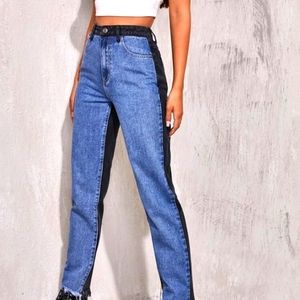 NWT Black and Blue 2 tone jeans High waisted